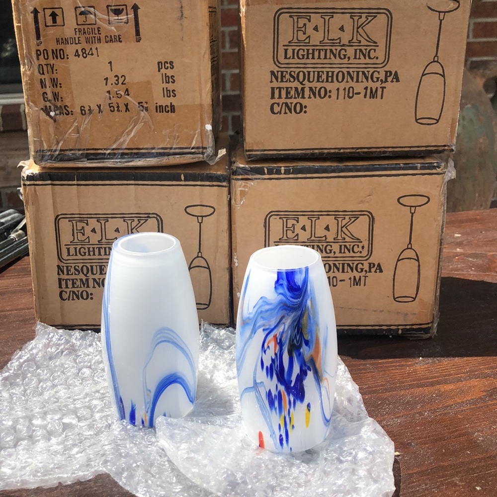 Elk Lighting pendant lights. New! only out of box to show color variation.